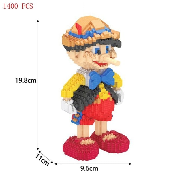Kreativ Pinocchios eventyr figur tegnefilm Anime mini mikro diamant blok model mursten legetøj