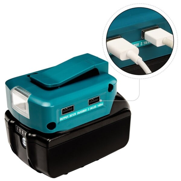 Adapteri LED työ valo Makita 14,4V/18V Li-on akku