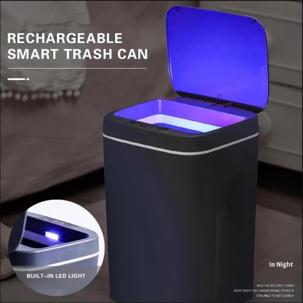 Smart Induksjon Søppelbøtte Automatisk Intelligent Sensor Søppelkasse  Elektrisk Touch Søppelbøtte