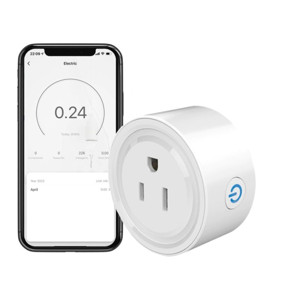 Smart Plug Mini US Power Outlet Socket 4400W Med Power Monitor Fjernbetjening Kontrol Kompatibel