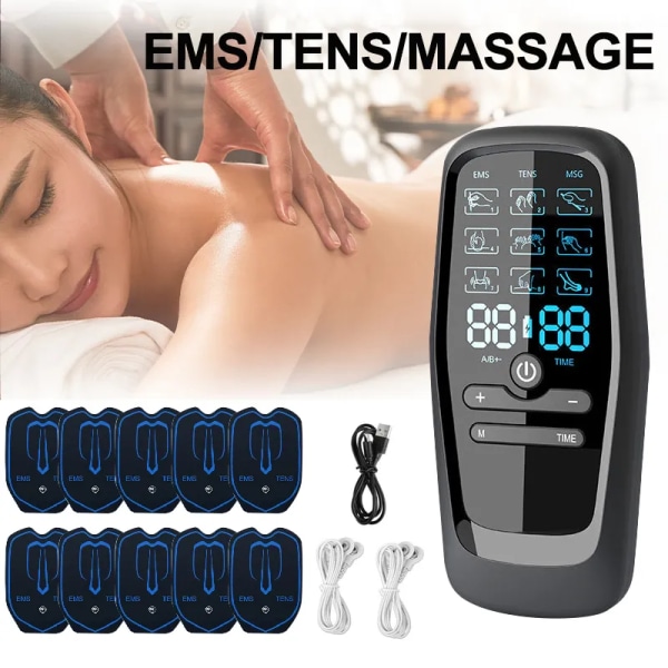 Hög kvalitet Tens Muskel stimulator premium Elektrisk EMS Akupunktur Kroppsmassage Digital terapi Maskin Elektro stimulator