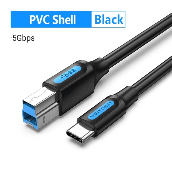 Ventation USB C till USB Typ B 3.0 Kabel för HDD Case Disk Hölje Webb Kamera Digital Video Blue ray Drive Type C Square Cord