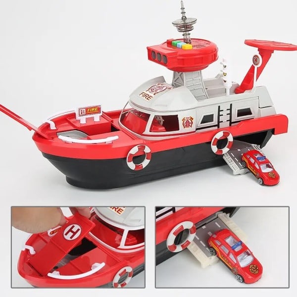 Simulering Spår Tröghet Båt Diecasts & Toy Fordon Music Story Light Toy Skep Modell Toy
