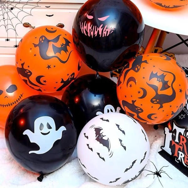 50 ballonger 12 tommer halloween ballonger kreativ gresskar edderkopp latex oppblåsbar ballong leker