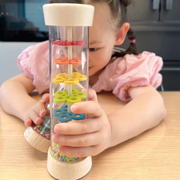 Regn pind legetøj børn sensorisk udviklingsmæssig rytme ryster regnmager cylinder
