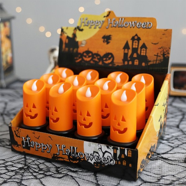 1 stk Halloween stearinlys lys LED Lysestake Lampe Halloween Fest Dekorasjon Rekvisitter Gresskar Stearinlys Lys