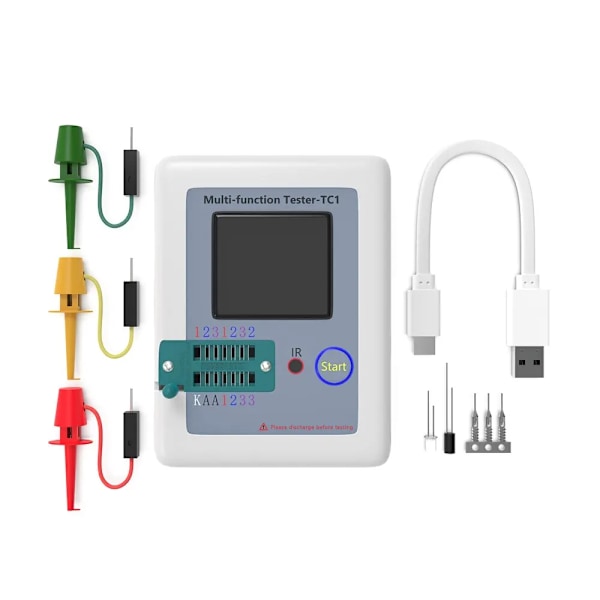 1,8 tum TFT LCD Display Multimeter Transistor Tester Diod Triod Kondensator Motstånd Test Mätare