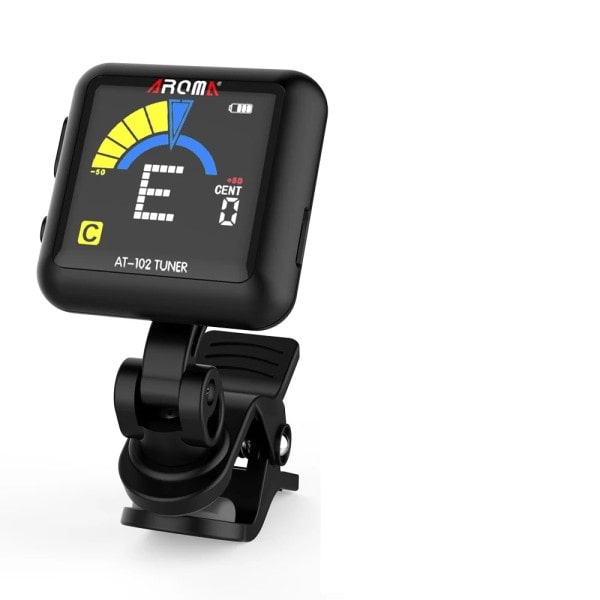 Oppladbar Clip-on gitar tuner farge skjerm med innebygd batteri USB kabel for kromatisk gitar bass ukulele