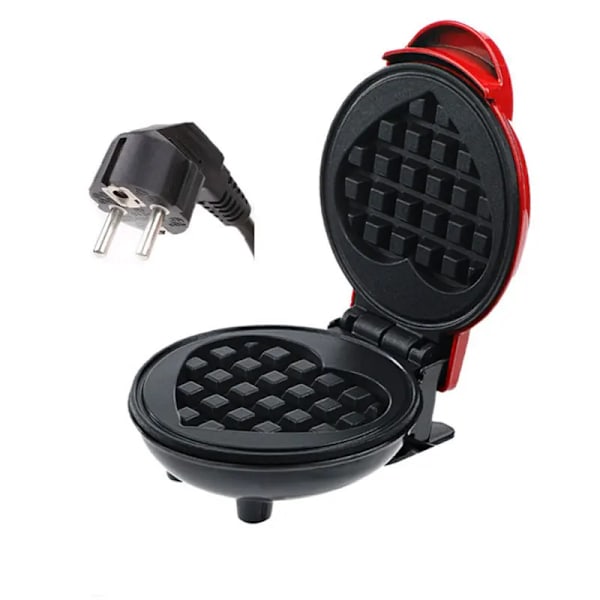 Mini Elektrisk Våfflor Bubbla Ägg Tårta Ugn Frukost Kärlek Hjärta Formad Våfflor