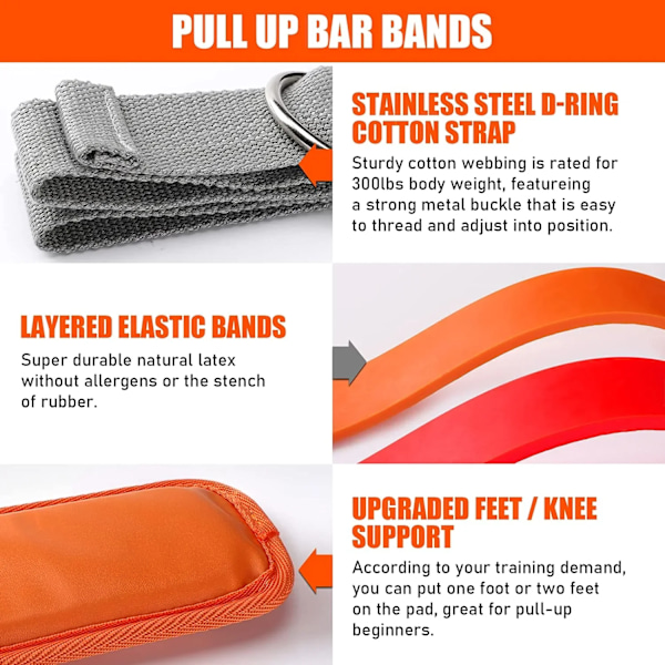 Pull Up Assistans Band Set Motstånd Band för Pull Up Assist för Män Kvinnor Hängande Träning Chin-up Träning Kroppen Stretching