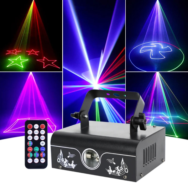 Animation Laser Projektor Färg Inomhus Disco Fest Ljus Beam Dmx Controller Utomhus Scen Ljus Jul Festival Bröllop