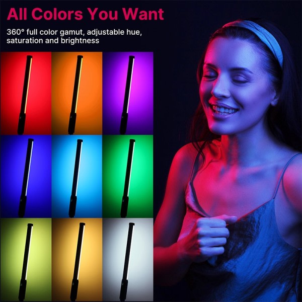 Handhållen RGB Colorful Stick Light 19,68 tum Handheld LED Light Wand CRI 95+ 2500K-9000K Fotografi Studio Lampa