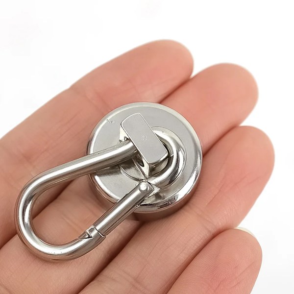4  stykker Sterk Neodym Magnetisk kroker 360°Roterende Karabiner Magnet Ring Nøkkelring krok
