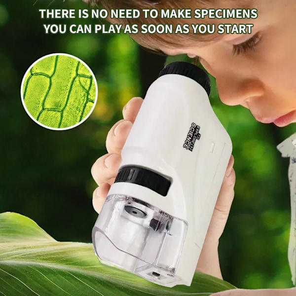 Mini Pocket Microscope Kit 60 To120x Portable Laboratory Microscope Med LED Light