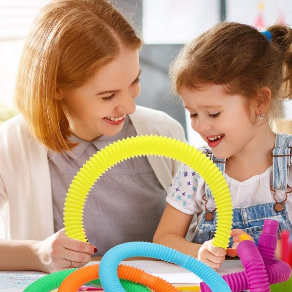 8 stykker pakke regnbue pop rør fidget legetøj sanselegetøj til stress angst lindring til børn