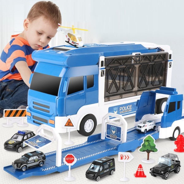 Storskalig Ejection Rail ContainerTruck Multifunktionell Barnleksak