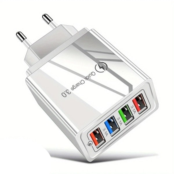 Multi Port 4 USB Quick Charge 3.0 For Telefon Adapter Nettbrett Bærbar Vegg lader Rask lader