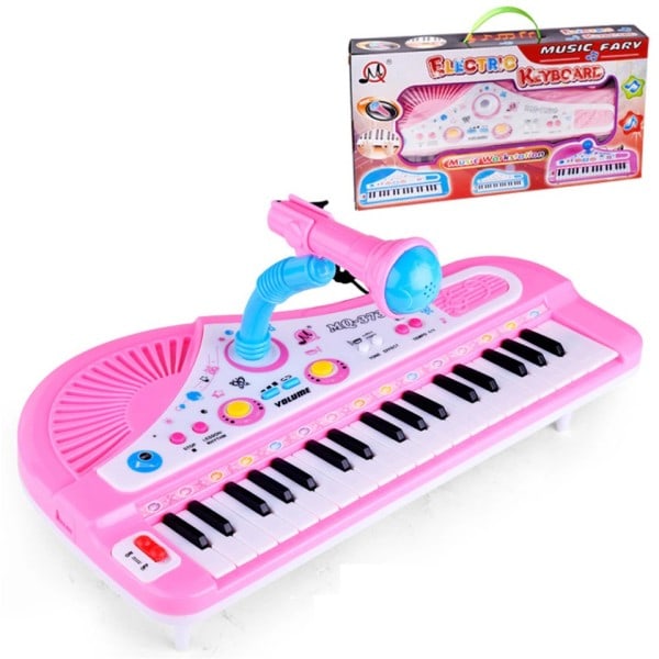 Elektronisk keyboard piano for barn med mikrofon musikalsk instrument leker pedagogisk leketøy
