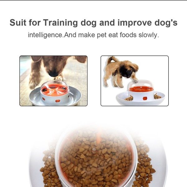 Interaktiv Hund Foder Skål Roman Design Skub Hund og Kat Langsom fodring Mad Snack Dispenser Skål