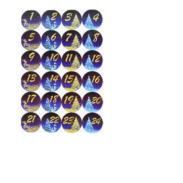 God jul advent kalender jul nedtelling gave nummer klistremerker etikett