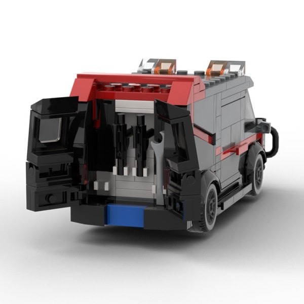 Teknisk Bil A-Team Van SWAT Team Lastbil High-Tech Bygning Blokker MOC City Politi Stasjon Bil Brick Toy