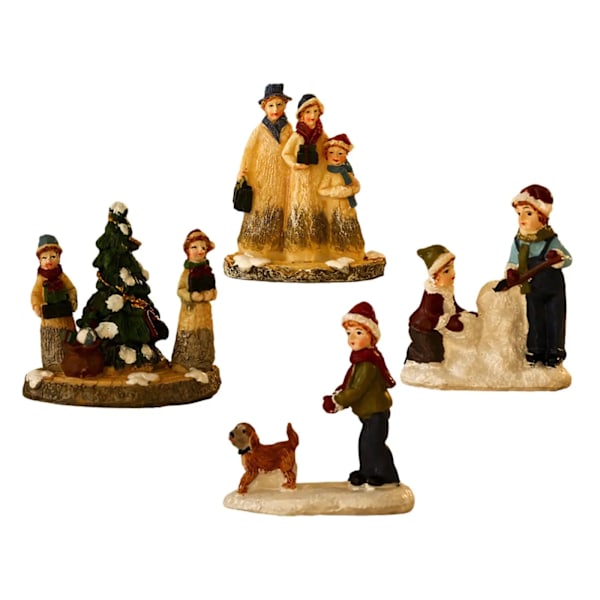Jul Figurin Ornament Hus Opvarmning Fest Letvægts Alsidig Stabil Base Desktop Statue