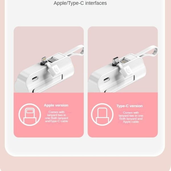 Mini Power Bank 10000mAh Portabel Laddning Powerbank Typ C