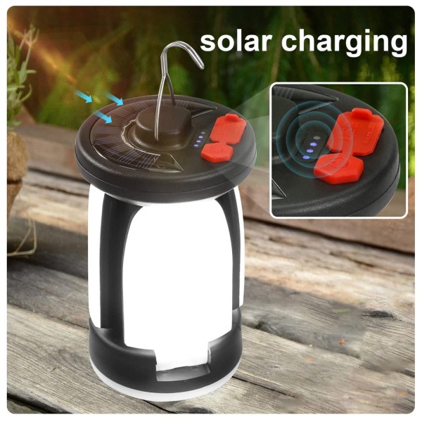 High Power Solar LED Camping Lantern Rechargeable Emergency Power Bank Foldable Light