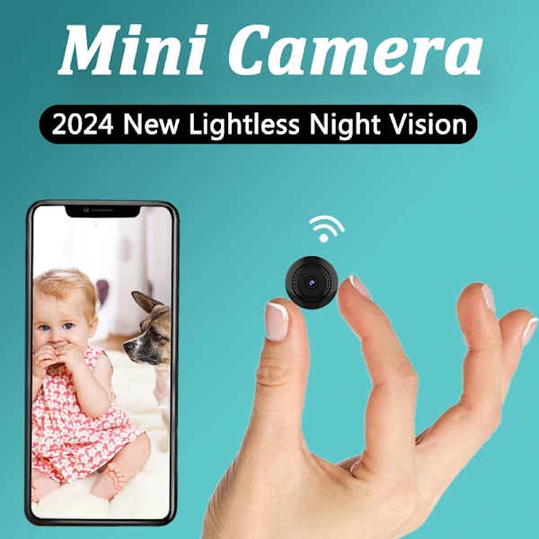 Mini IP Kamera Minsta Trådlös WiFi Cam HD 1080P Fjärr Bärbar Säkerhet CCTV Nanny Baby Telefon APP Rum Monitor med 128gb minne