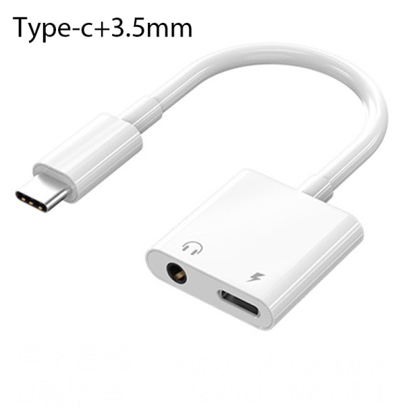 2 in 1 tyyppi C 3,5mm kuuloke liitin ääni lataus jakaja sovitin