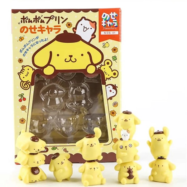 Sanrio Pompom Purin Melodi Lilla Tvillingstjärna Tecknad film Modell Dekoration Montering Leksaker