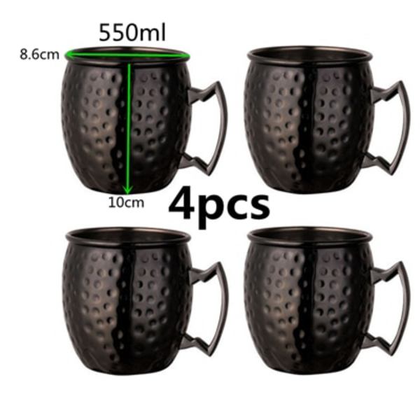 4kpl 550ml vasaroitu kupari pinnoitettu Moskova muuli muki olut kuppi muki kupari pinnoitettu tanko työkalu