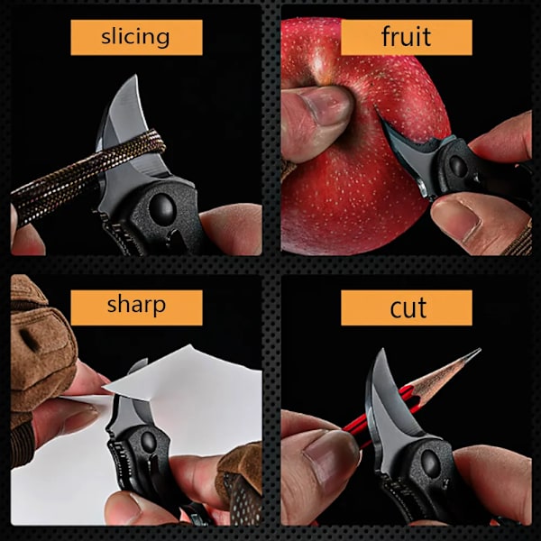Mini  Nøglering Lomme Kniv Rustfrit Stål Camping Små Mini Bærbar Kniv Peeler