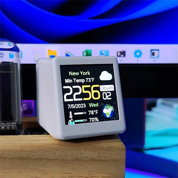 Vejr Station 1,54 Tommer LCD Digital Display Elektronisk Temperatur Fugtighed Monitor