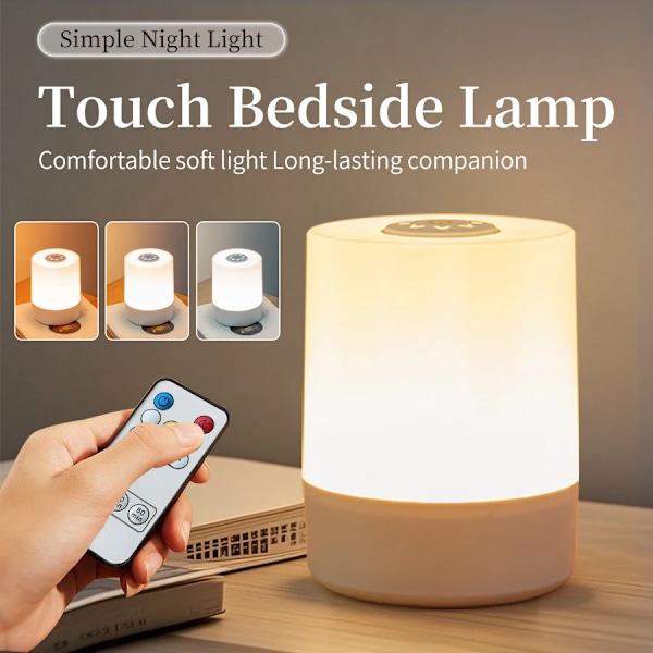 USB LED Lampa Fjärrkontroll Switch Uppladdningsbar Tre Färger Ljus
