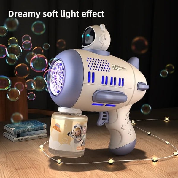 Bubble Machine Raketti  Täysin automaattinen 12 reikää muoto  Spaceman puhallin valolla