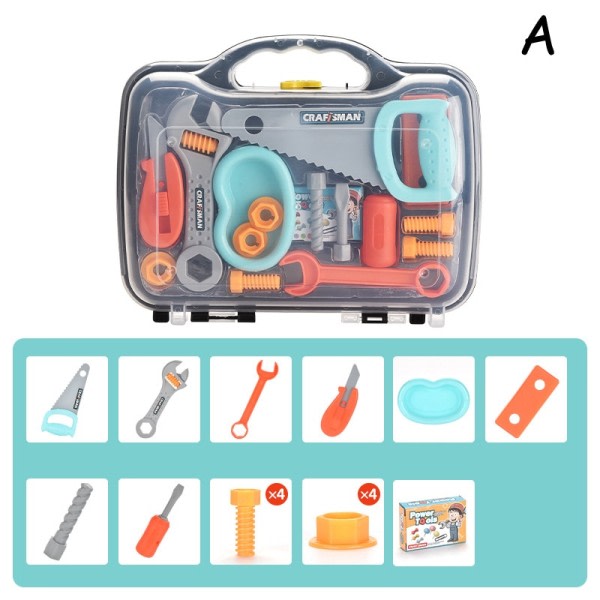 Børn's Værktøjskasse Håndtaske Engineering Opbevaring Kasse Gør det selv Samling Foregive Lege Legetøj