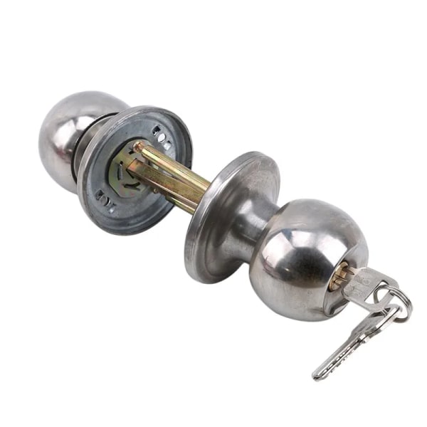 Høj kvalitet aluminium legering rund dør knap rotation lås knapsæt håndtag metal dør knap med nøgle