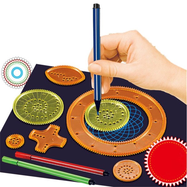 27stk Spirograf Tegning Leker Sett Forrigling Gar Hjul med Penner Spiral Design Maling Tilbehør Geometrisk Linjal Leketøy