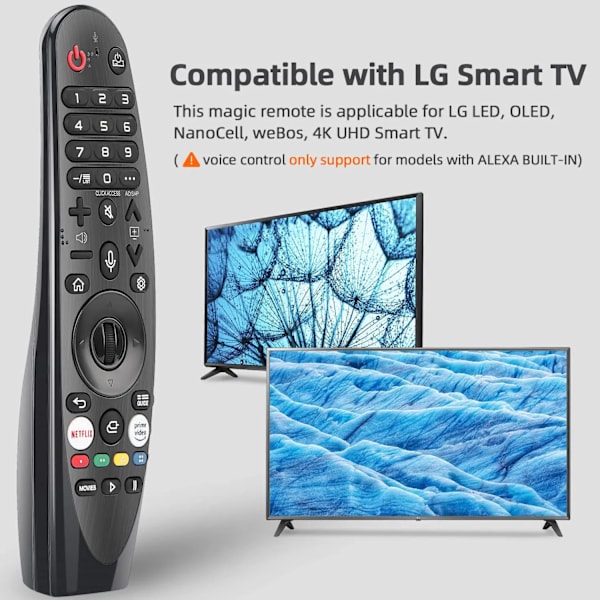 Vaihde kaukosäädin yhteensopiva LG Smart TV Voice Magic Kaukosäädin osoittimella toiminnolla