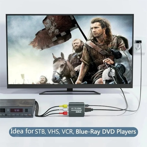 HD 1080P AV till HDMI RCA Till HDMI Komposit Adapter Omvandlare Med USB kabel CVBS AV Adapter