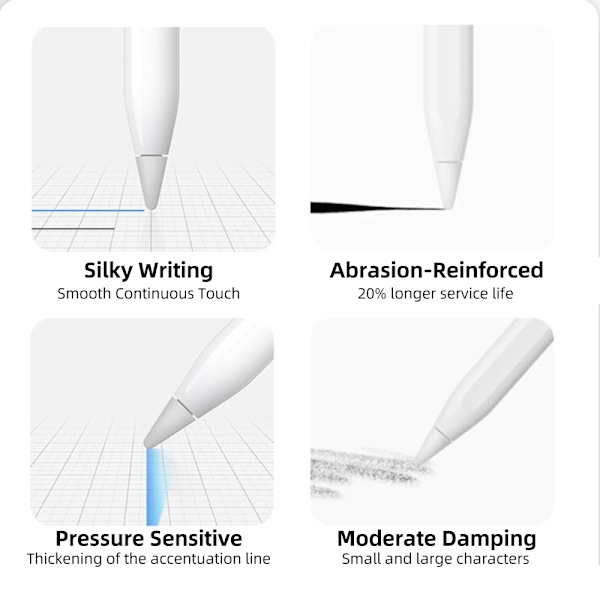 20 bitar För Apple Pencil Nib Dubbellager För Apple Pencil 1a 2nd Generation Tips
