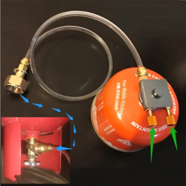 Utendørs camping gass komfyr propan påfylling adapter gass flat sylinder tank kobling