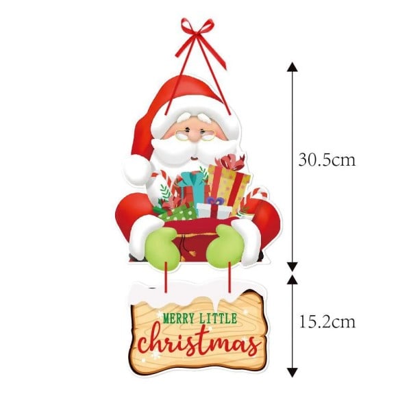 Jul Dörr Dekoration Tomten Snögubben Hängande Prydnad för Hem Jul Dörr Hängare