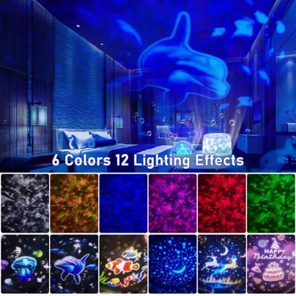 Dynamisk 360 grader Ocean Starry Sky Galaxy Projection Light