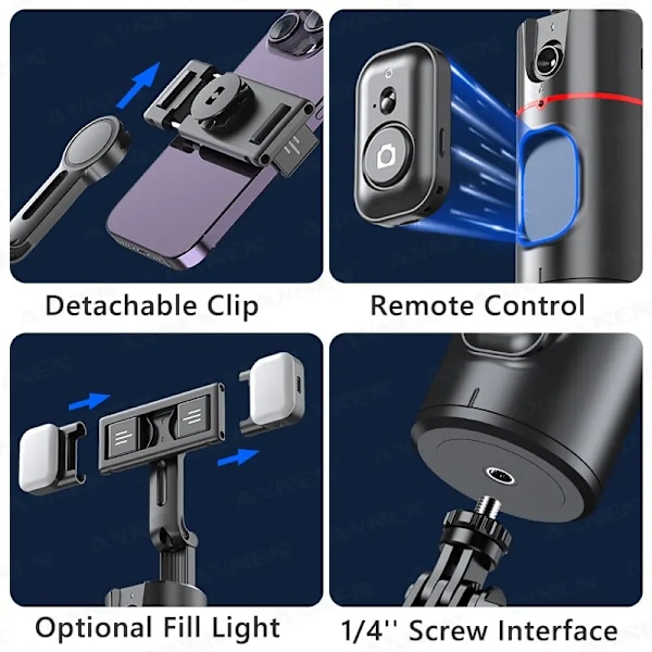 360 Rotasjon Oppfølging Gimbal Stabilisator Monopod