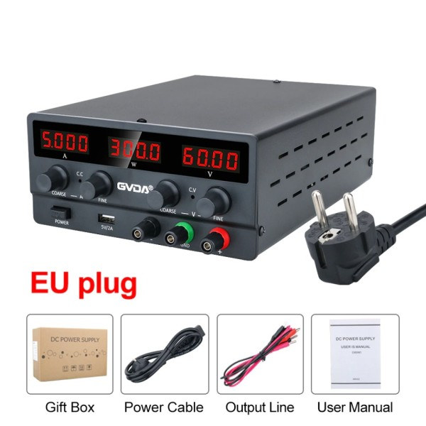 USB DC Säädetty Laboratorio virta syöttö Säädettävä 30V 10A jännite säädin