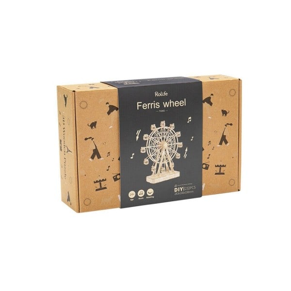 Robotime DIY Rotable 3d Træ Puslespil Musik Box Ferris Wheel