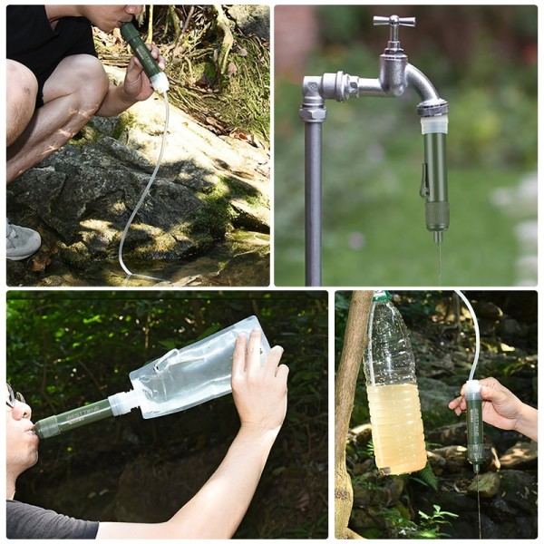 Camping Rensing Vann Filter Halm TUP Karbon Fiber Vann pose