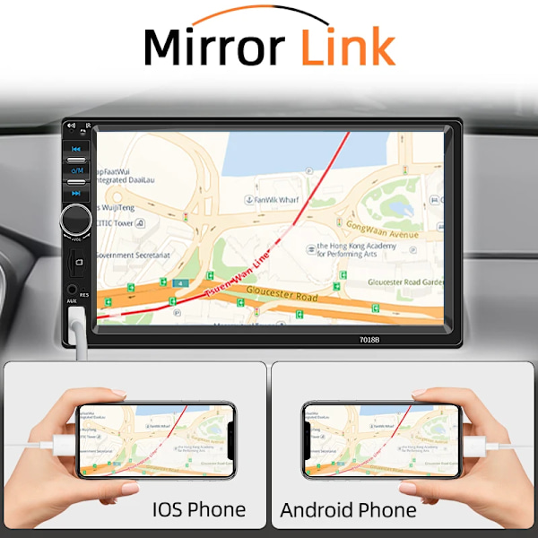 7 Tuuma 1 Din Auto Radio MP5 Multimedia soitin kosketus näyttö FM ISO Virta Aux tulo Bluetooth USB